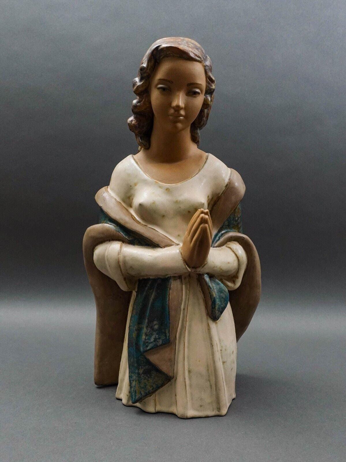 Lladro Meditation 1976-79 Woman Figure In Prayer Porcelain Art Sculpture 16 1/2"