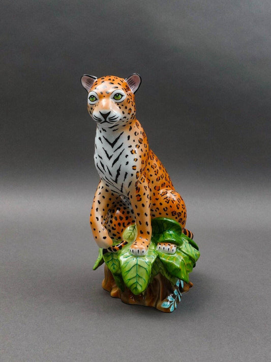 Lynn Chase Jaguar Jungle Mother & Cub Porcelain Figurine 10" LE #139 (Read)
