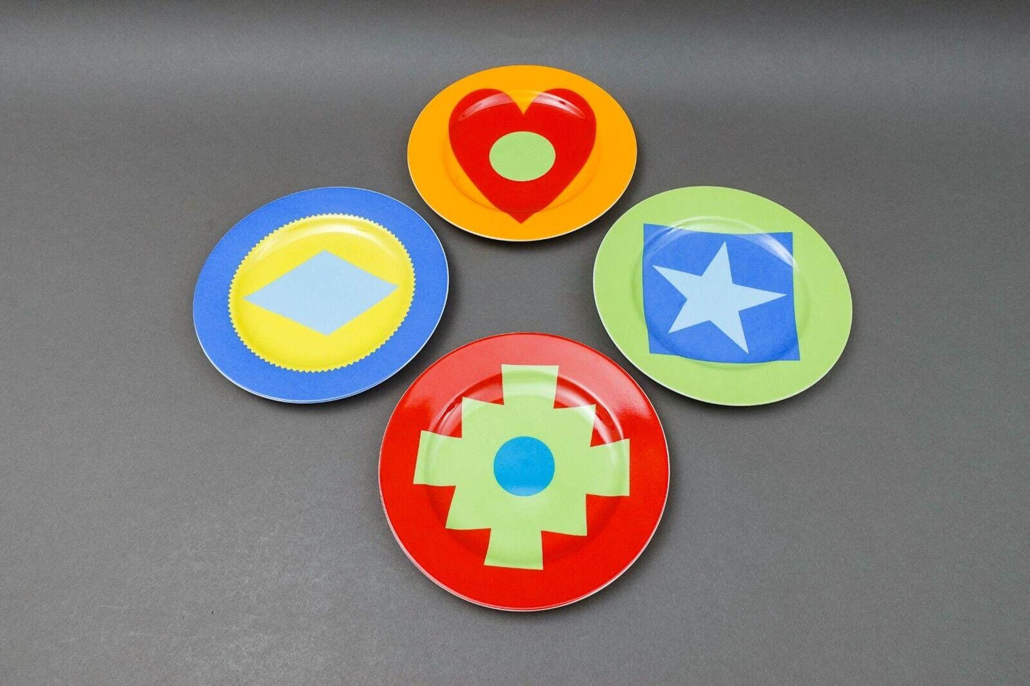 Swid Powell Gene Meyer Stars Geometric 8 1/4" Salad Dessert Plate Set Of 4