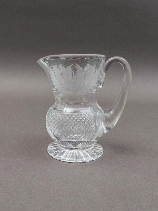 Edinburgh Signed Scotland Crystal Thistle 4" Creamer Jug Pitcher