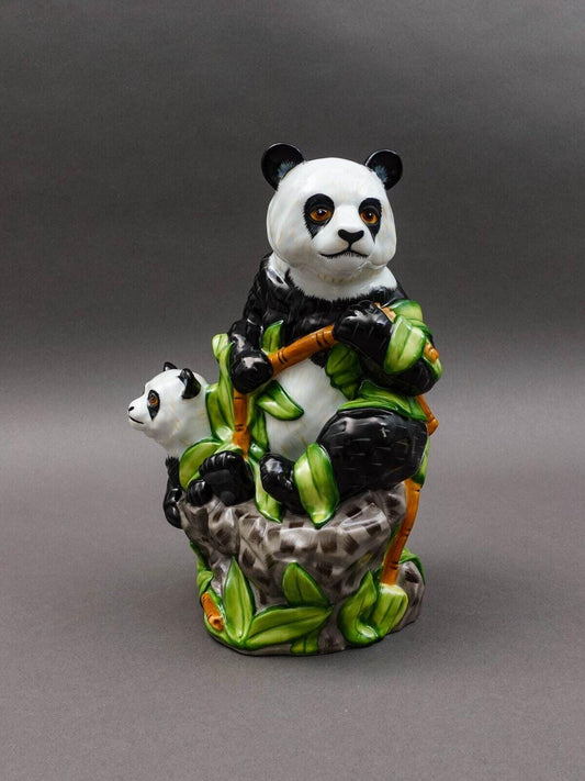 Lynn Chase Panda Bear Mother & Cub Bamboo Tree Porcelain Figurine 9 5/8" LE #155