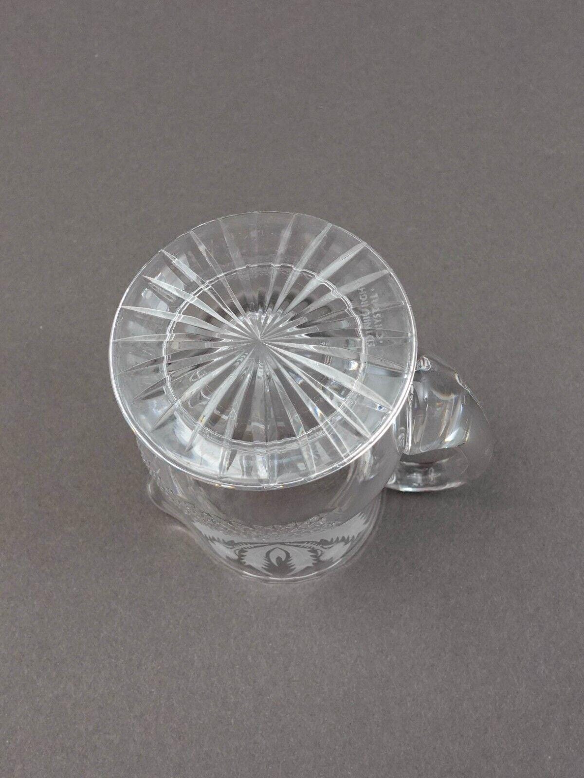 Edinburgh Signed Scotland Crystal Thistle 4" Creamer Jug Pitcher