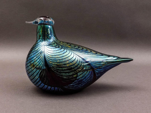 Iittala Finland Oiva Toikka Nuutajarvi Iridescent Glass Fasaani Pheasant Bird 9"