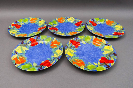 Laure Japy Paris Limoges Jardin Bleu Fruit 8 3/4" Salad Dessert Plates Set Of 3