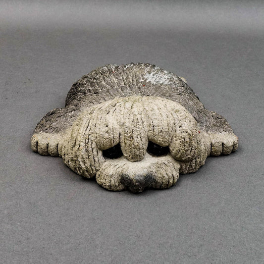 Lou Rankin Signed  1979 Old English Sheep Dog Concrete Sculpture 7 5/8"