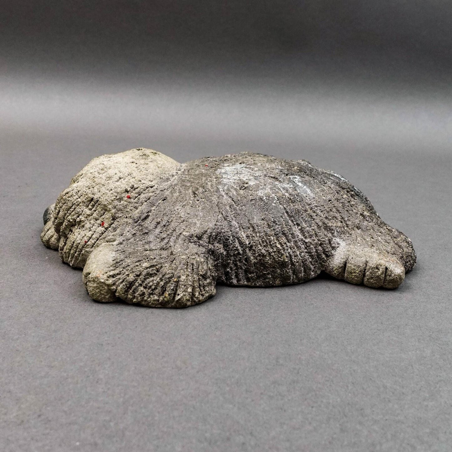 Lou Rankin Signed  1979 Old English Sheep Dog Concrete Sculpture 7 5/8"