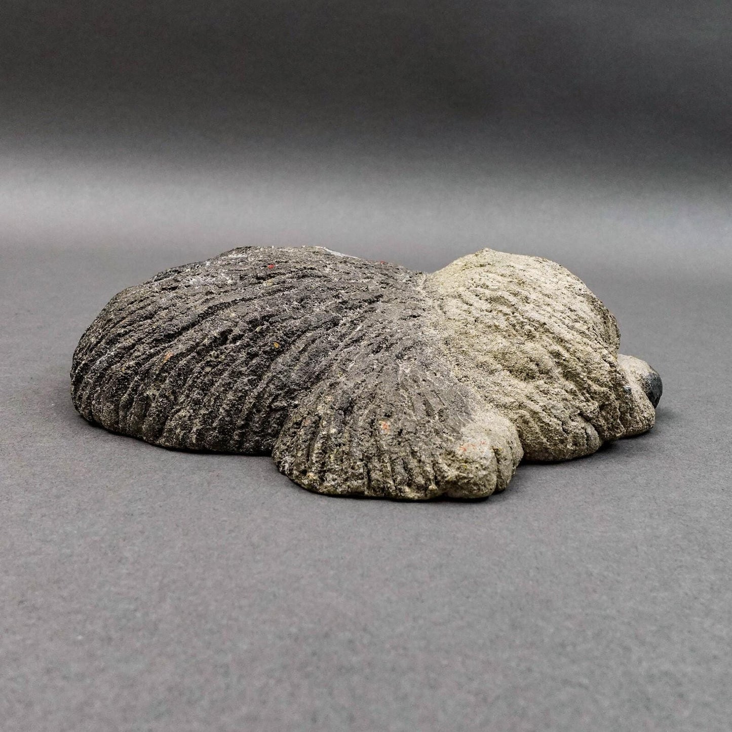 Lou Rankin Signed  1979 Old English Sheep Dog Concrete Sculpture 7 5/8"
