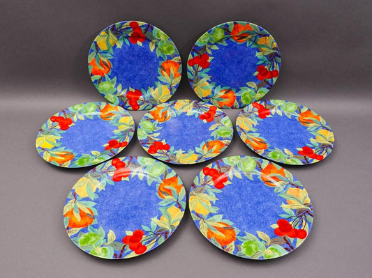 Laure Japy Paris Jardin Bleu Fruit 11 3/4" Charger Service Plate Set Of 4 (Read)
