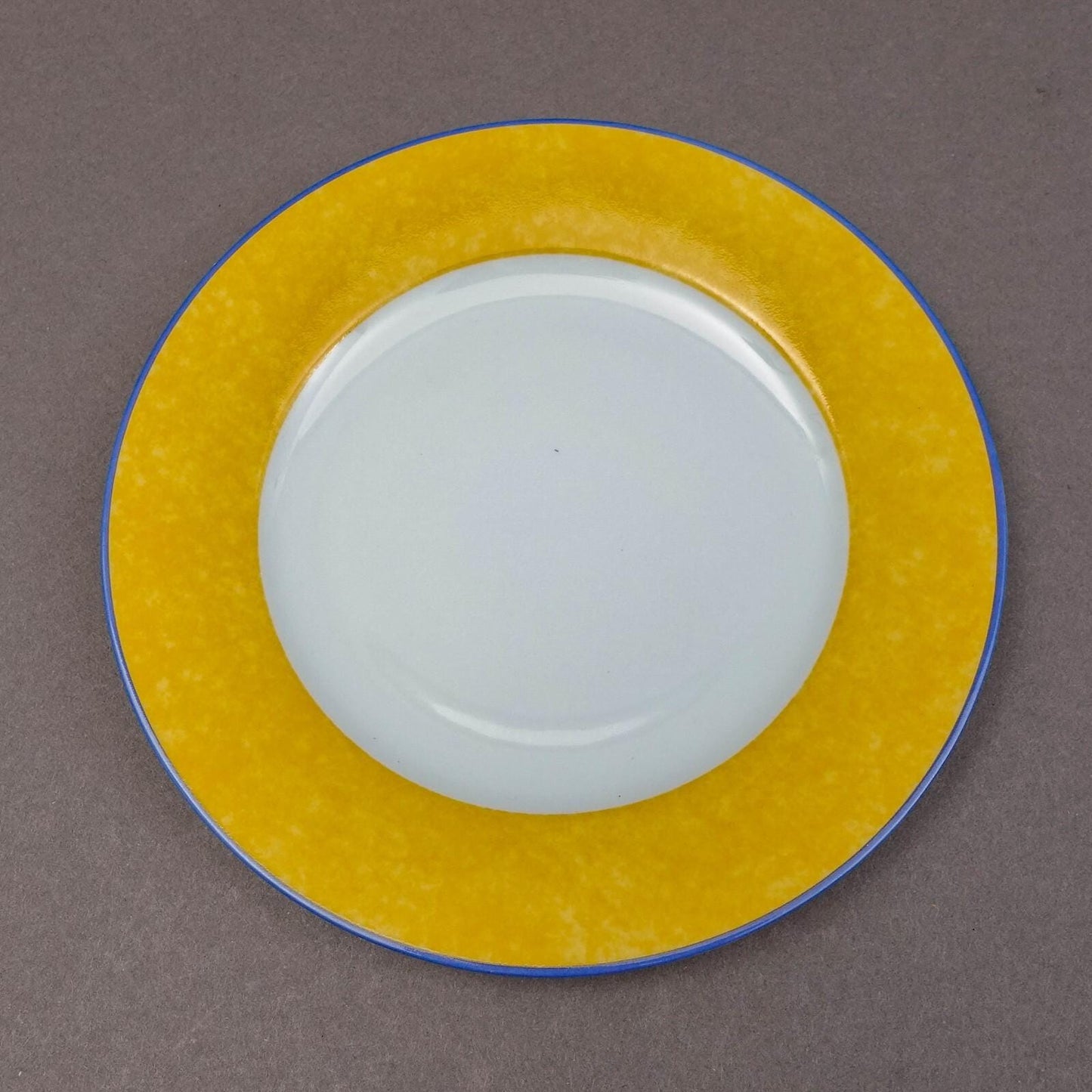 Laure Japy Paris Giverny Yellow Blue Trim 7 1/8" Bread & Butter Plate Set Of 3