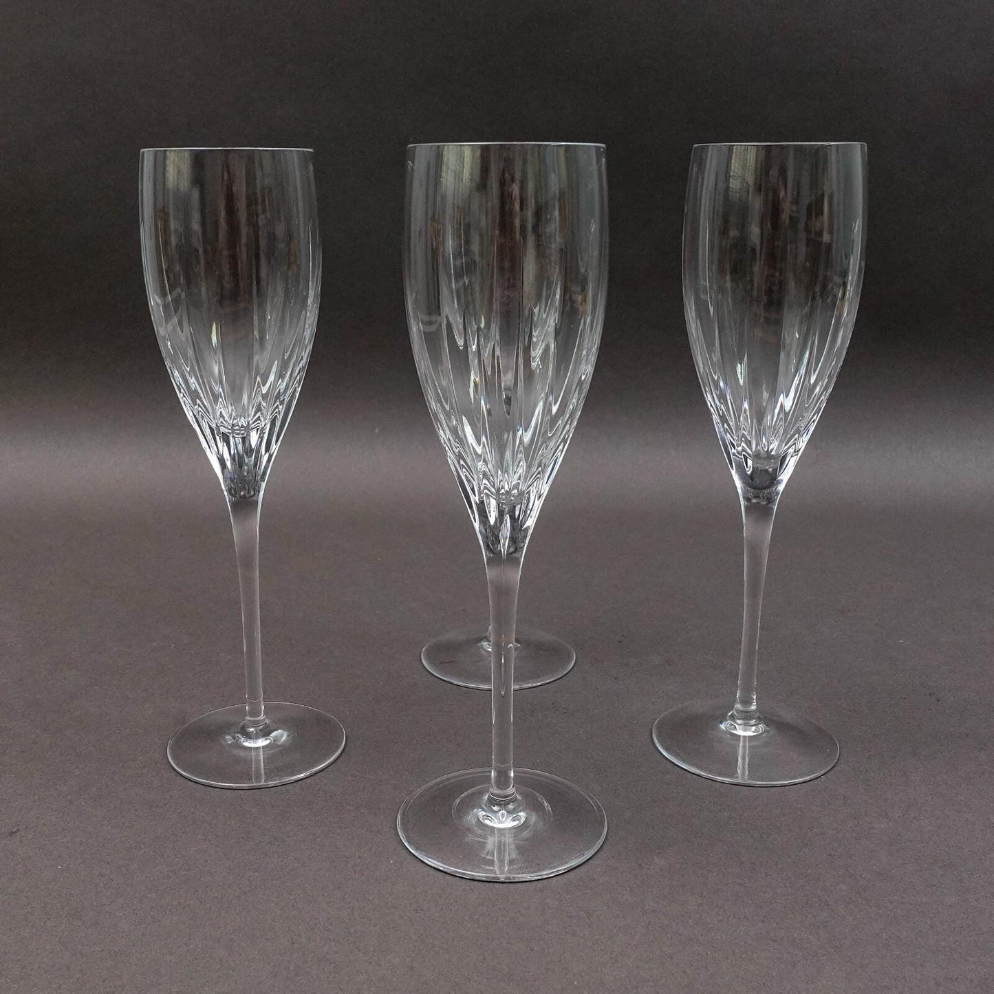 Miller Rogaska Crystal Stemware Soho 8 7/8" Champagne Flutes Glasses Set Of 4