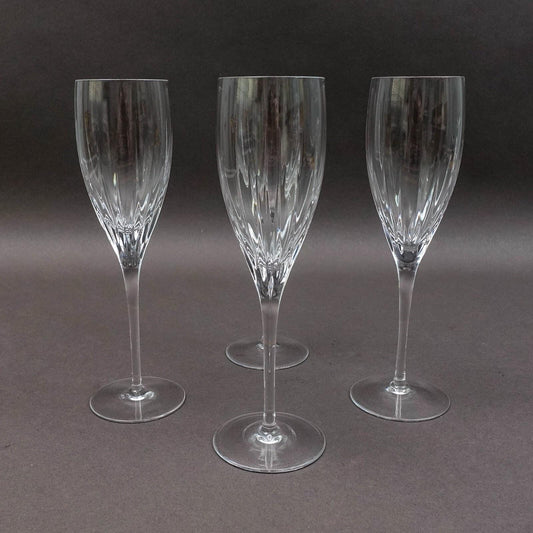 Miller Rogaska Crystal Stemware Soho 8 7/8" Champagne Flutes Glasses Set Of 4