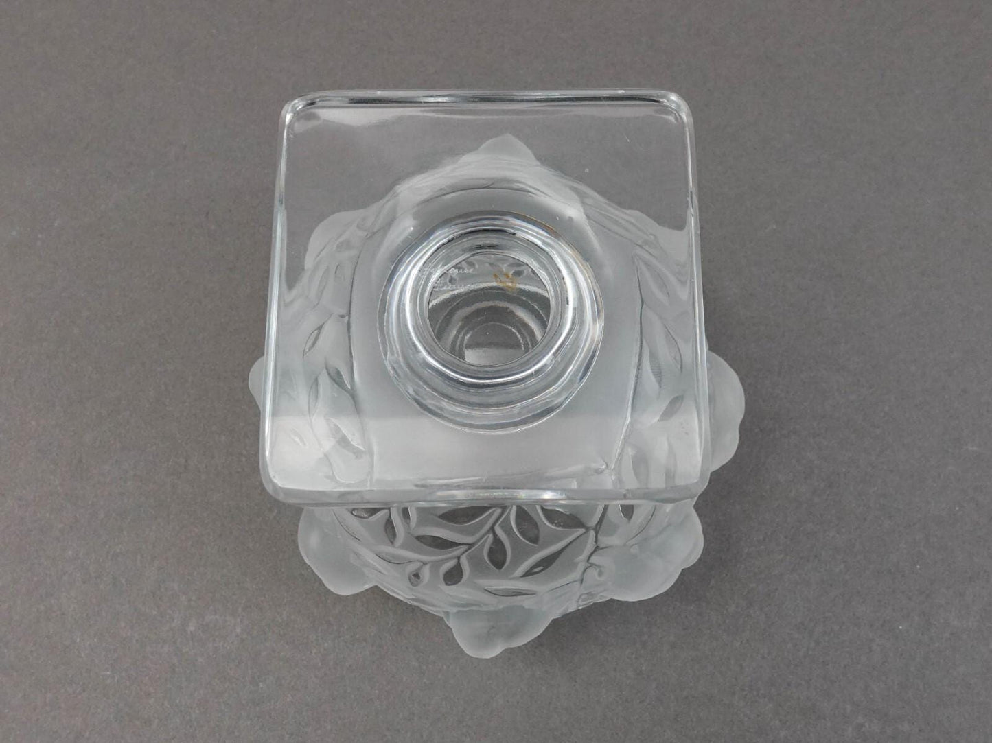 Lalique France Elisabeth Sparrow Birds Frosted Crystal Compote Footed Bowl Vase