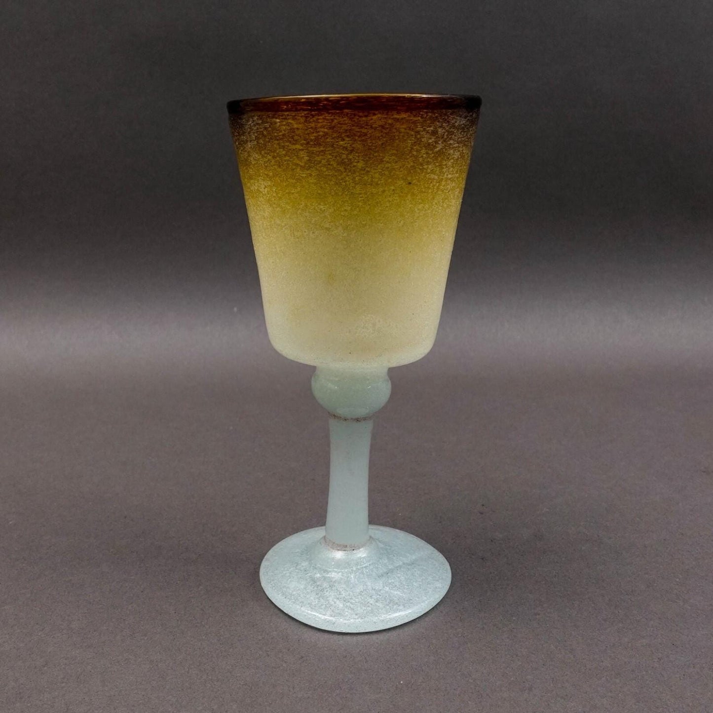 Napoleone Martinuzzi Murano Pulegoso Amber Seafoam Wine Glasses Set Of 4