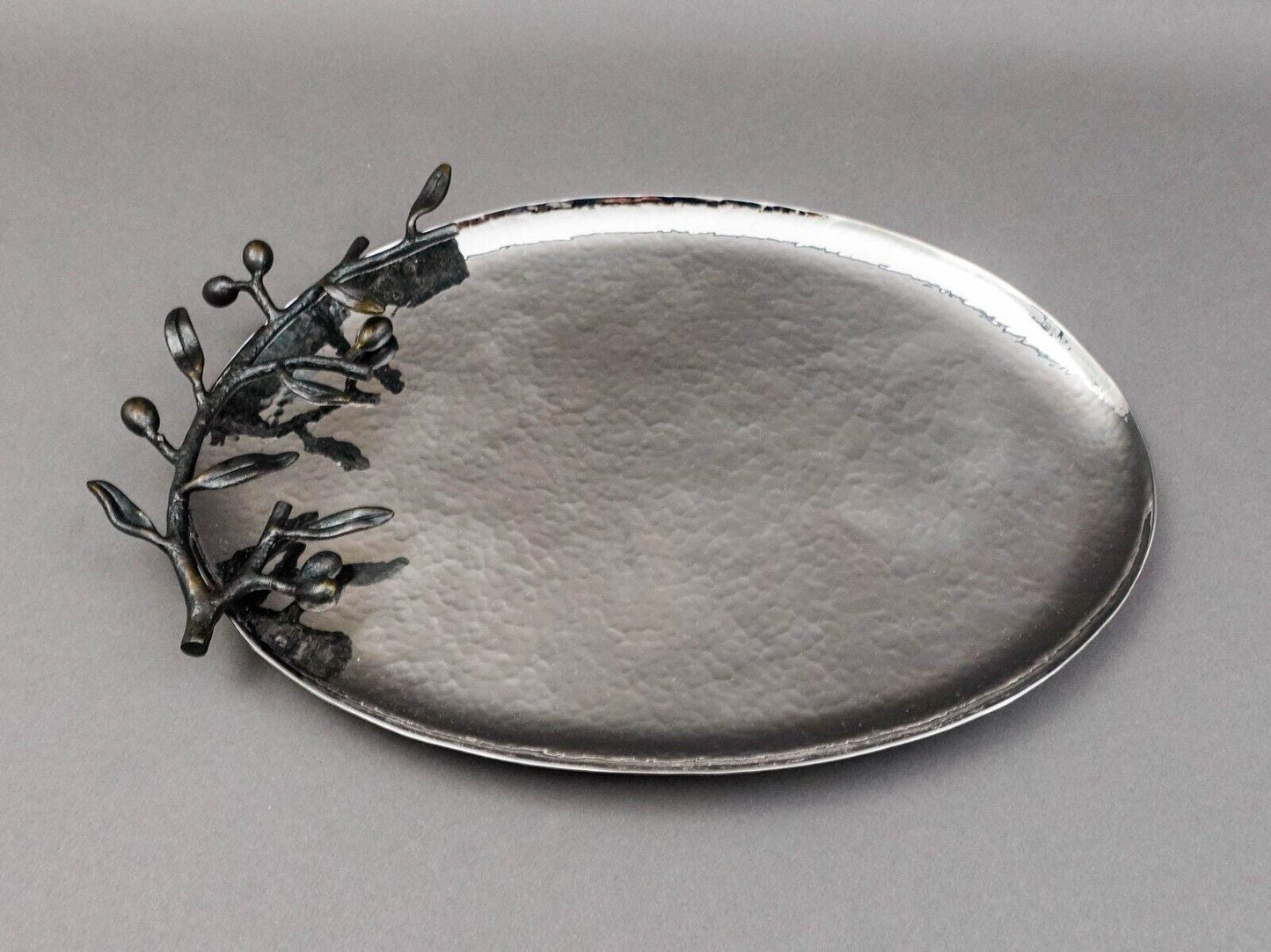 Michael Aram Olive Branch Stainless Steel Serving Platter Tray 14.25"