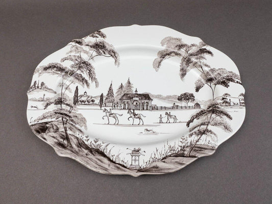 Juliska Country Estate Stable Flint Ceramic Oval Serving Platter 15"