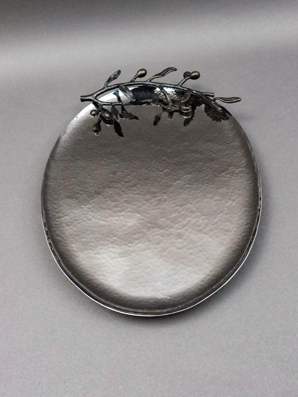 Michael Aram Olive Branch Stainless Steel Serving Platter Tray 14.25"