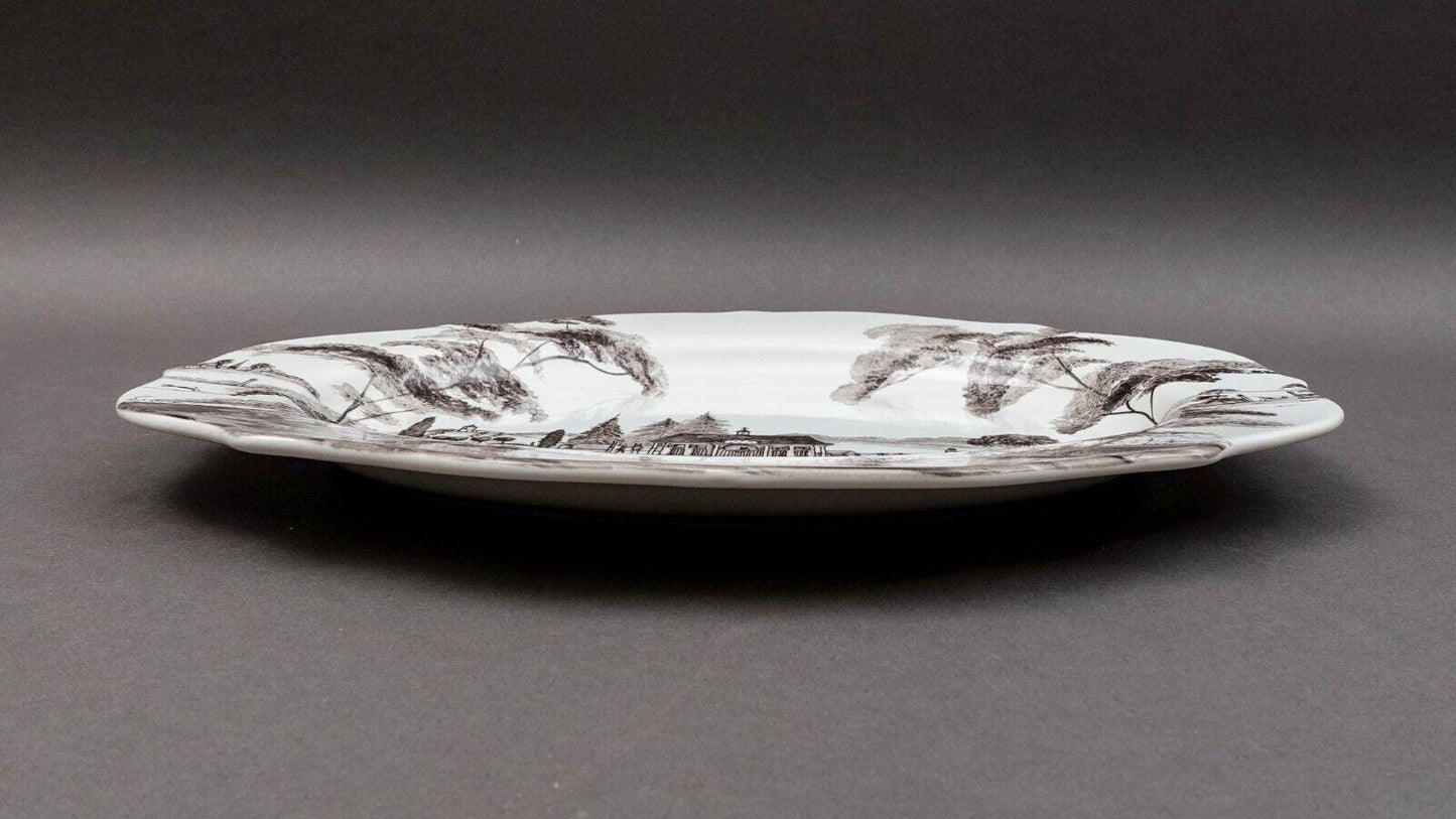 Juliska Country Estate Stable Flint Ceramic Oval Serving Platter 15"