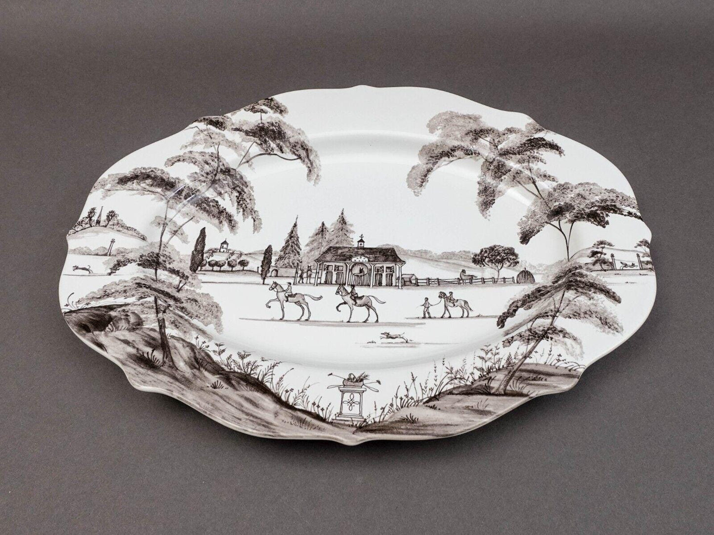 Juliska Country Estate Stable Flint Ceramic Oval Serving Platter 15"