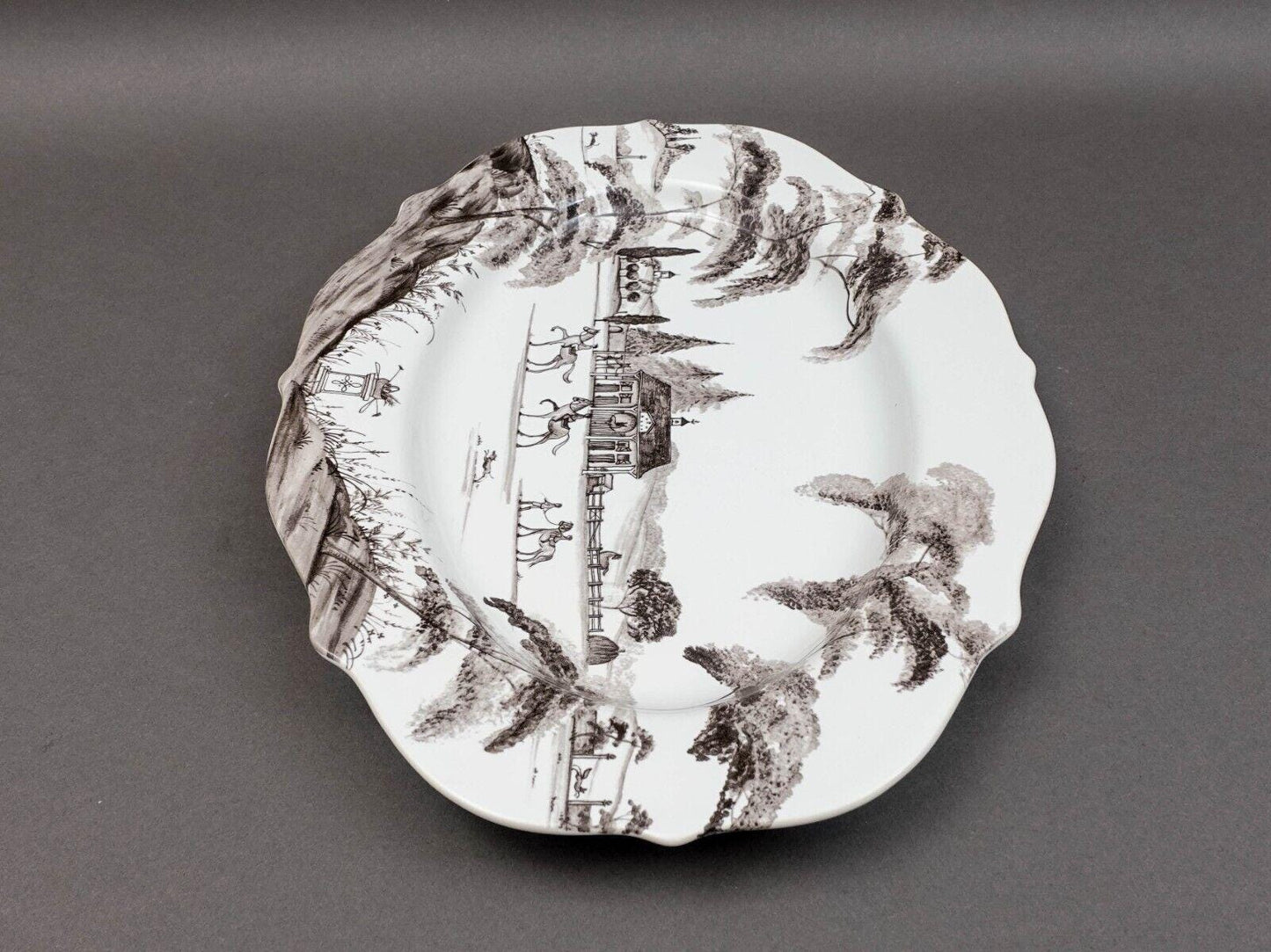 Juliska Country Estate Stable Flint Ceramic Oval Serving Platter 15"