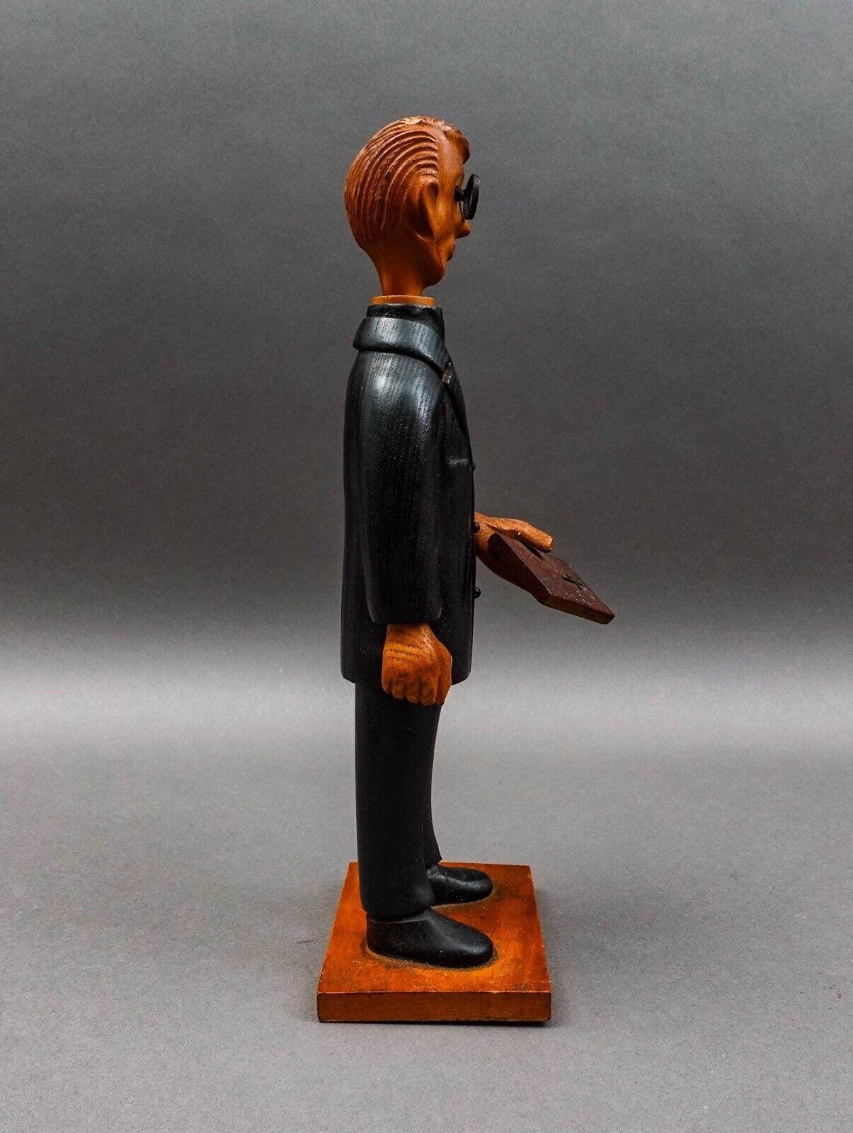 Romer Made In Italy Vintage Hand Carved Wood Priest Preacher Pastor Figurine