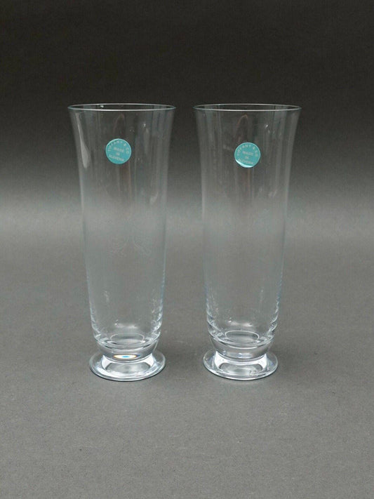 Tiffany & Co Signed Turtle Hare Rabbit Fluted Champagne Crystal Glass Set Of 2