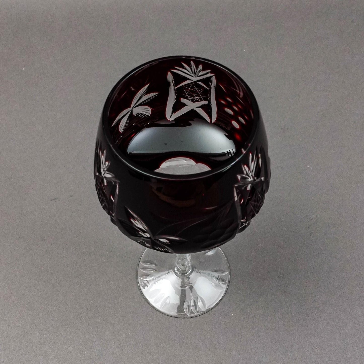 Imperlux Germany Cut to Clear Crystal 8" Wine Hock Glasses Goblets Set Of 6