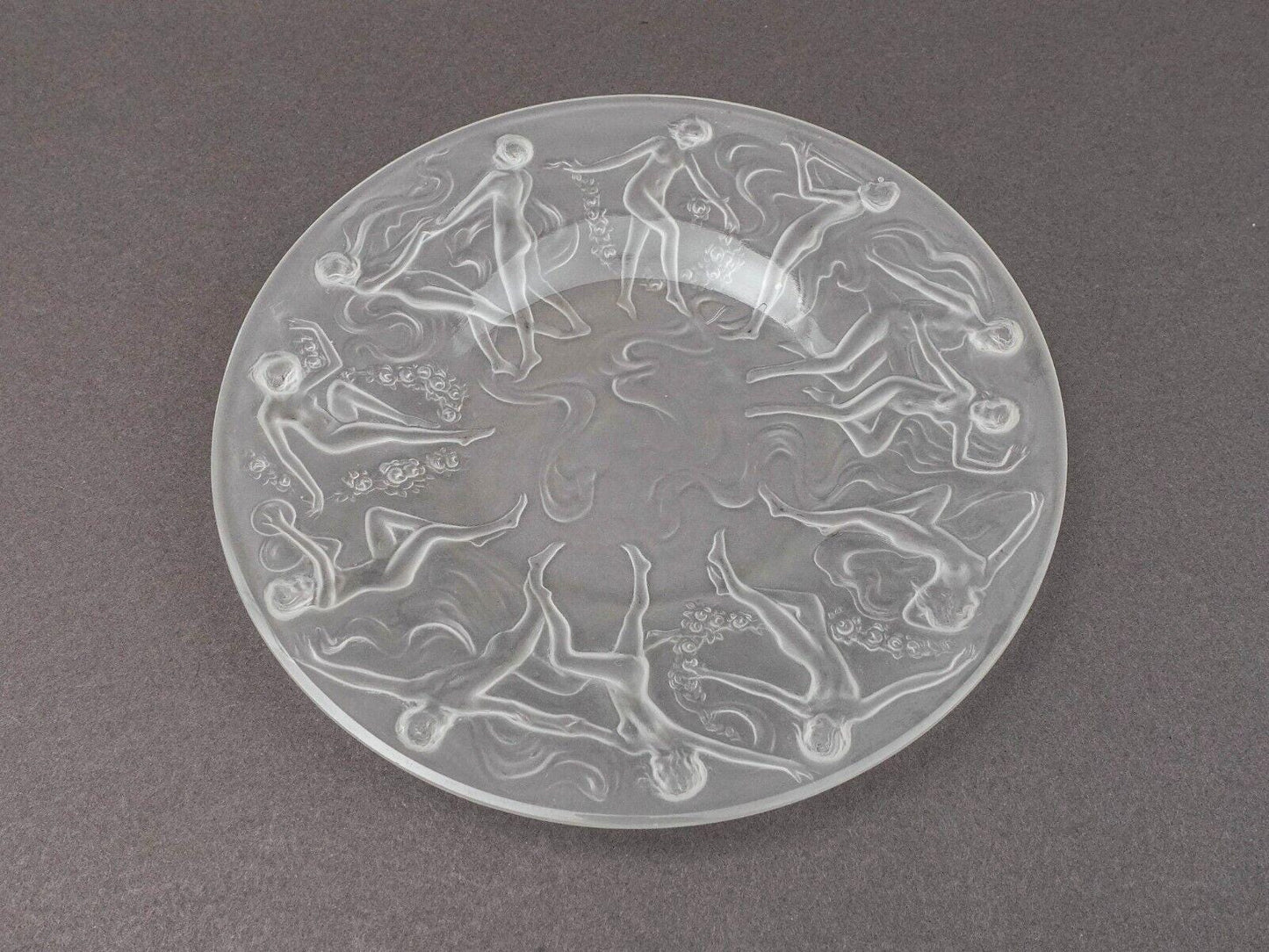Phoenix Consolidated Glass Martele Line Dancing Nymphs 8 1/4" Plate Set Of 6