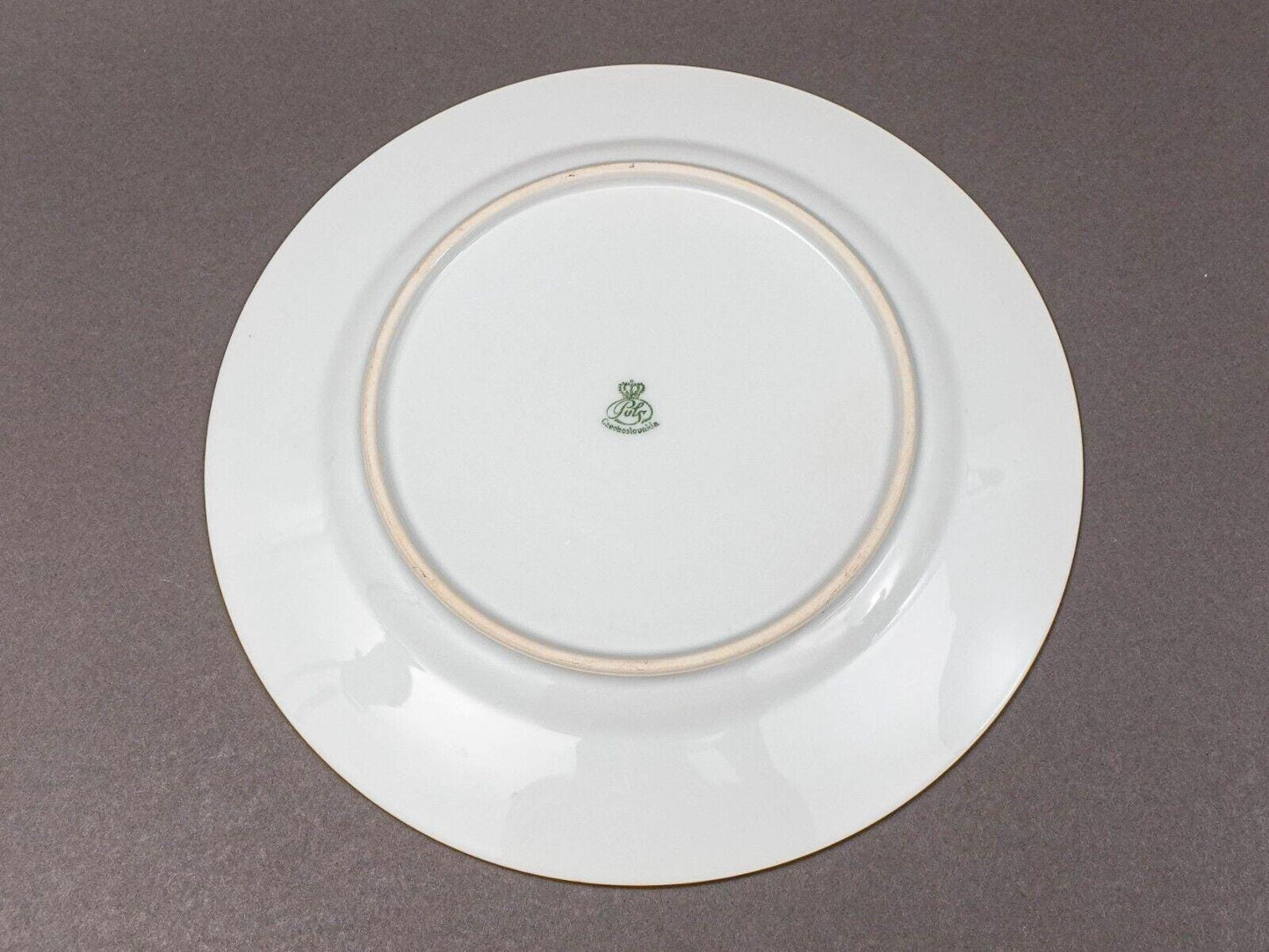 Puls Czech Fuchsia Gold Encrusted Porcelain 10 3/4" Dinner Plate Set Of 6