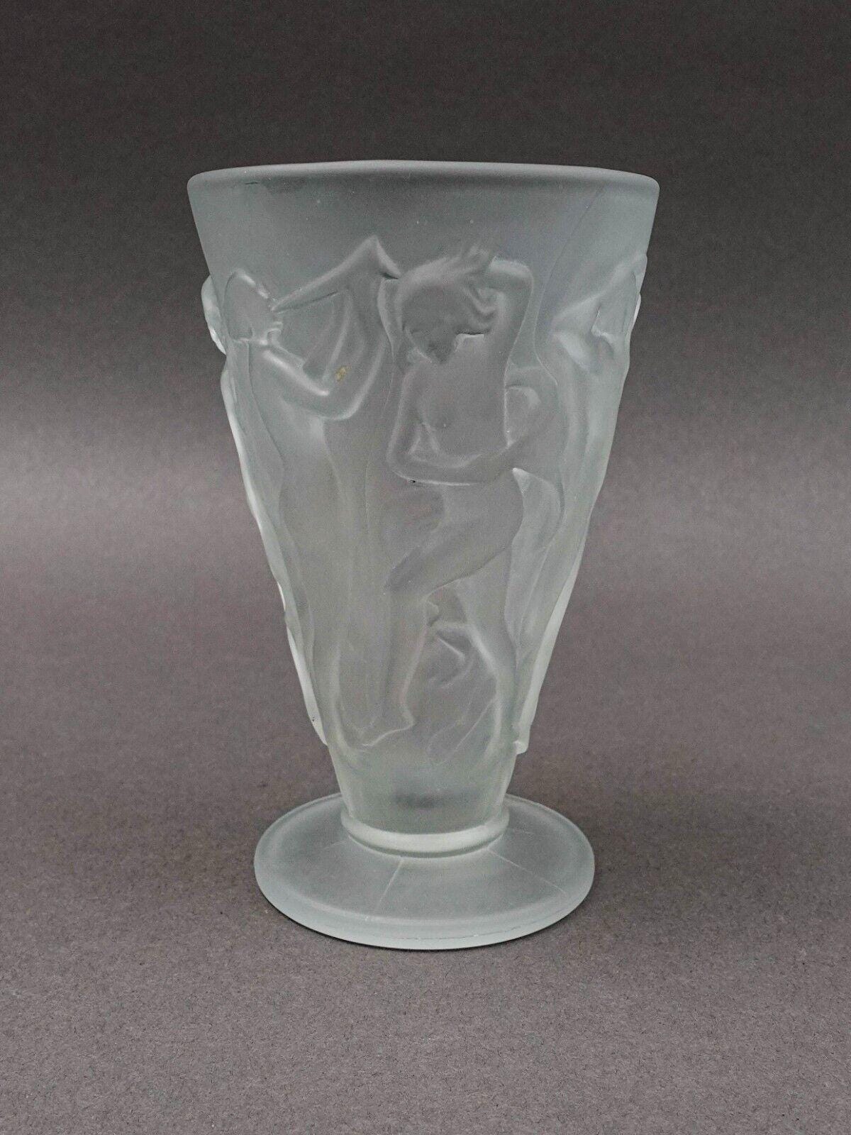 Phoenix Consolidated Glass Martele Line Dancing Nymphs Tumbler Goblet Set Of 6
