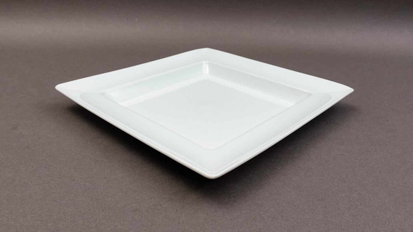 Apilco France Zen Porcelain 9 3/8" Deep Square Rim Dinner Plate Set Of 6