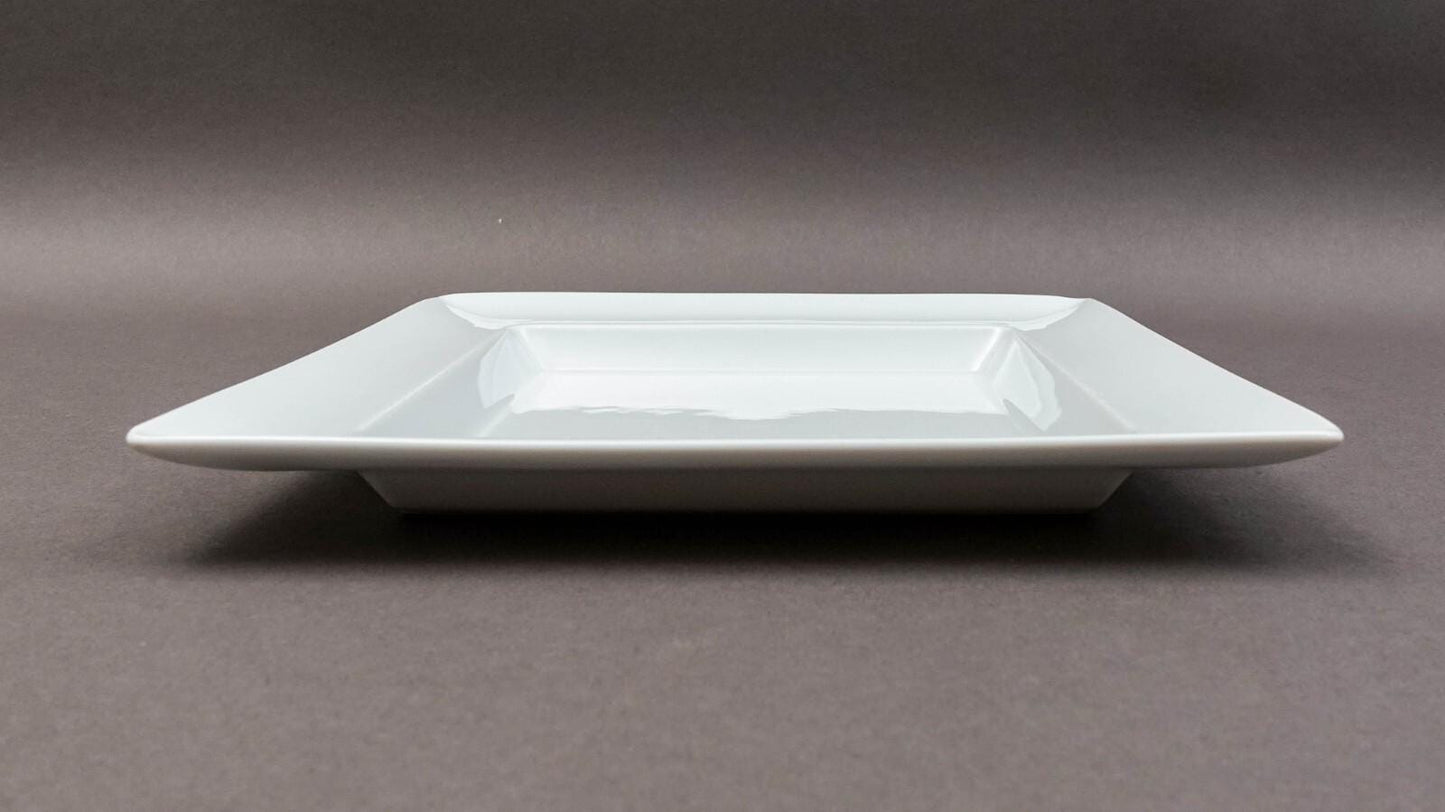 Apilco France Zen Porcelain 9 3/8" Deep Square Rim Dinner Plate Set Of 6