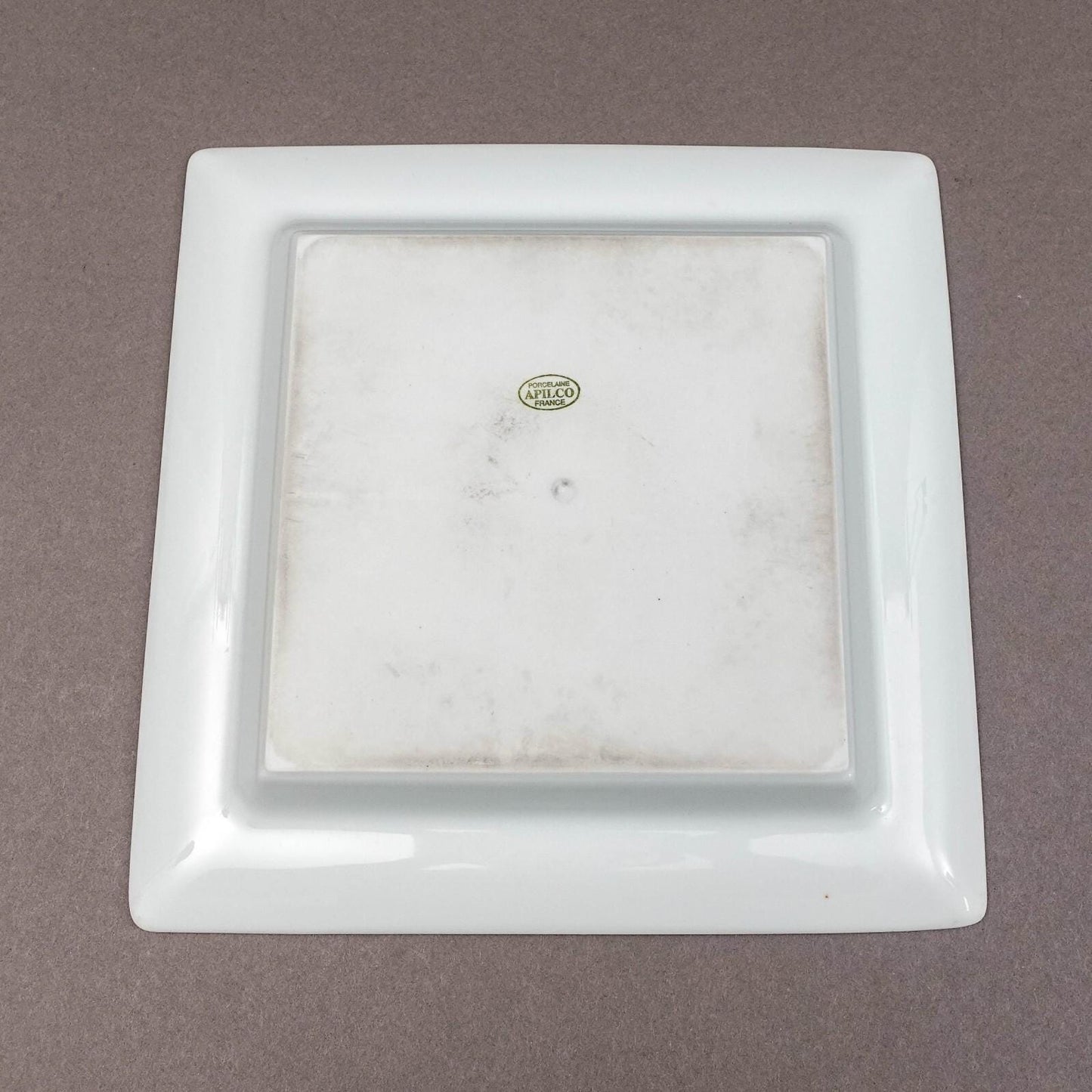 Apilco France Zen Porcelain 9 3/8" Deep Square Rim Dinner Plate Set Of 6