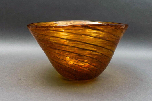Cristalleria Stile D'Arte Murano Aventurine Swirl Art Glass Centerpiece Bowl