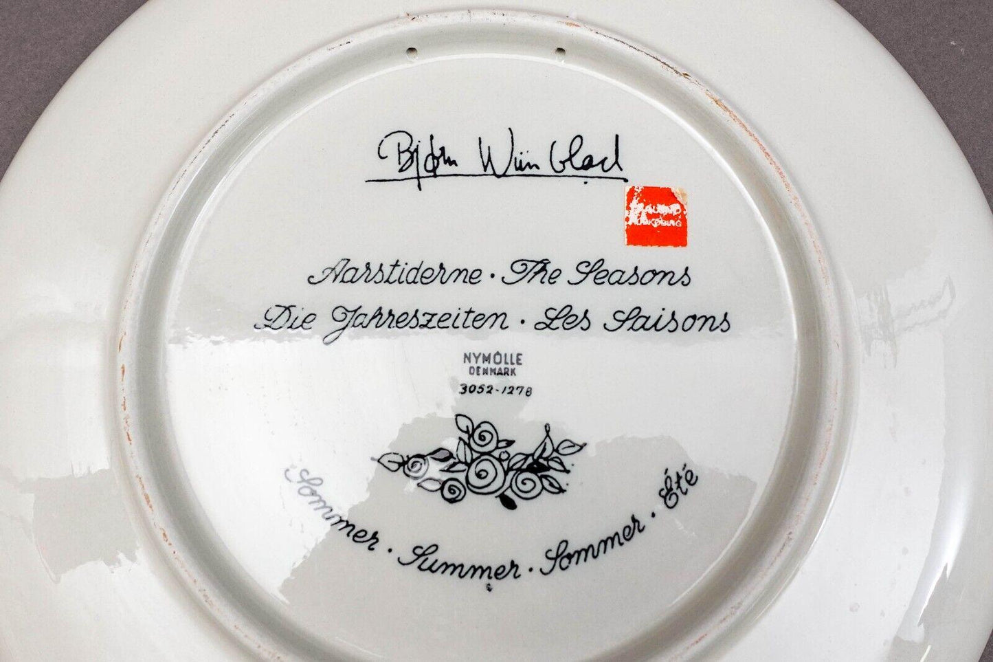 Nymolle Denmark Bjorn Wiinblad  Ararstiderne Sreasons Summer 10 5/8" Plate