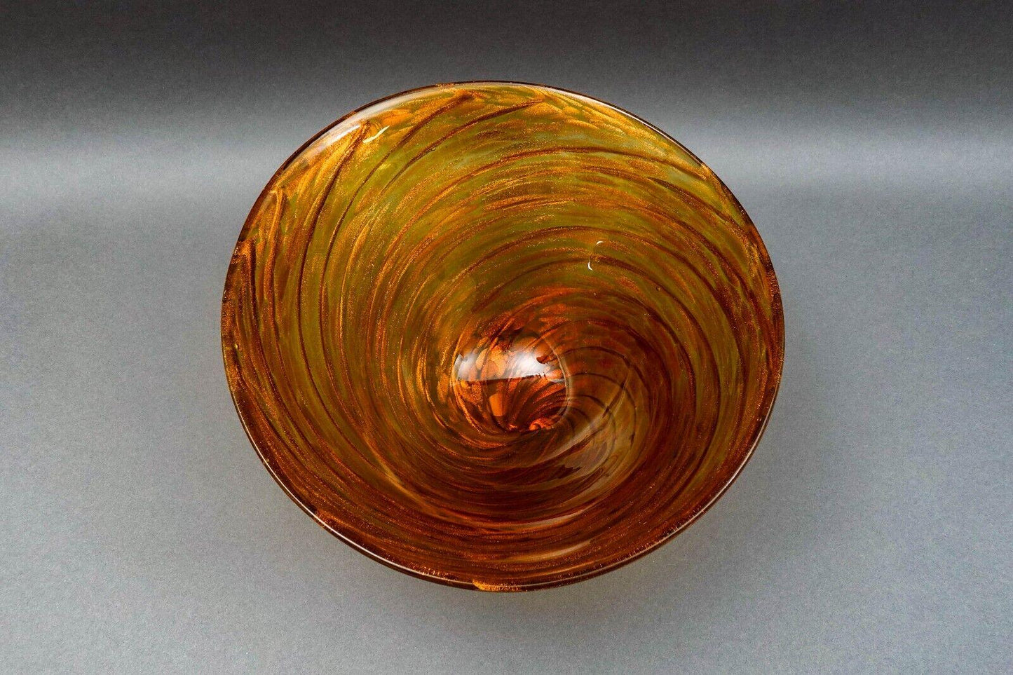 Cristalleria Stile D'Arte Murano Aventurine Swirl Art Glass Centerpiece Bowl