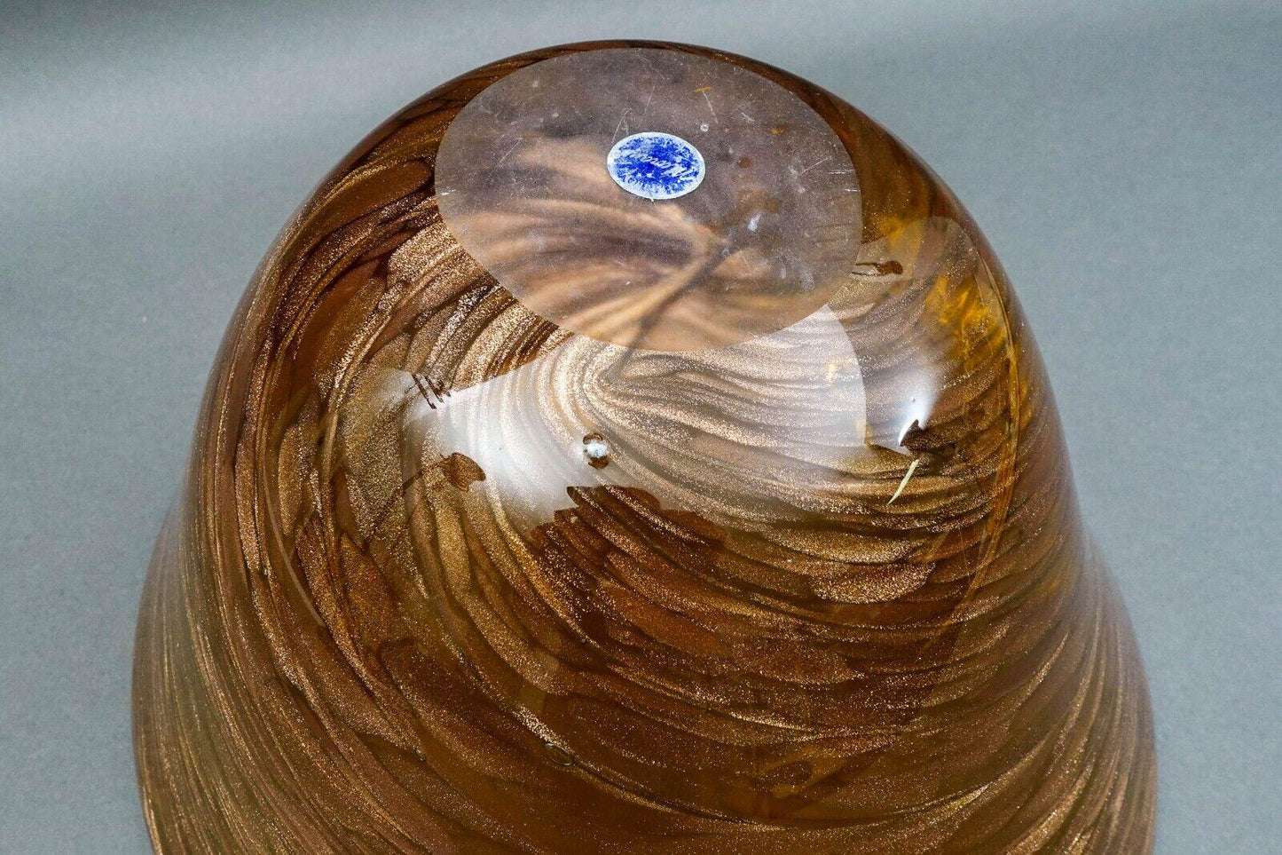 Cristalleria Stile D'Arte Murano Aventurine Swirl Art Glass Centerpiece Bowl