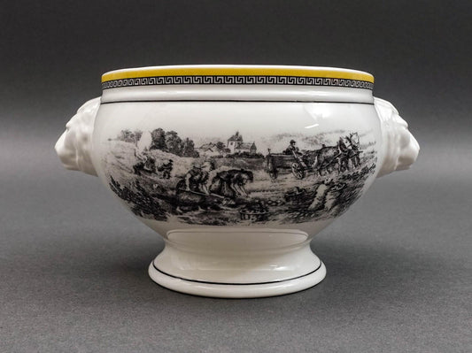 Villeroy & Boch Germany Audun Ferme Lion Head Handled Porcelain Soup Bowl