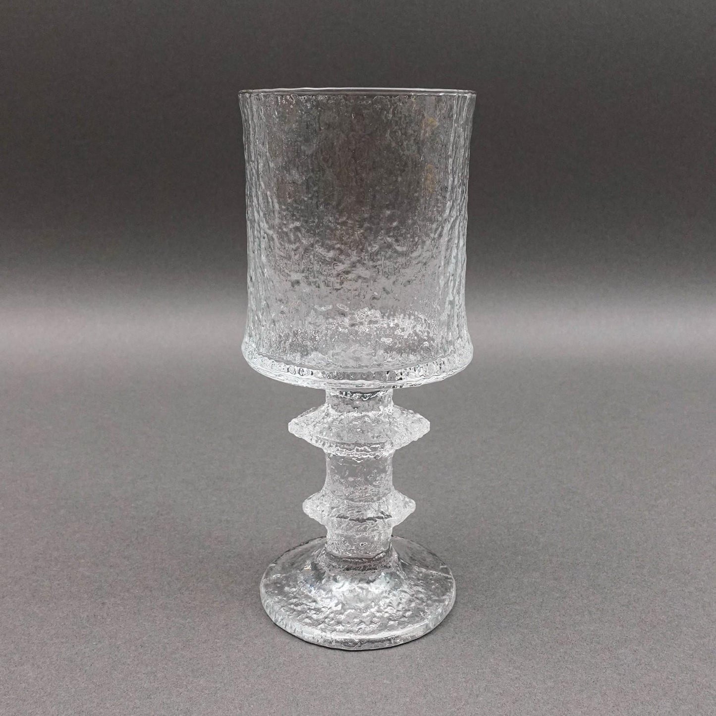Iittala Finland Timo Sarpaneva Signed MCM Festivo Senator 2 Ring Glass Goblet