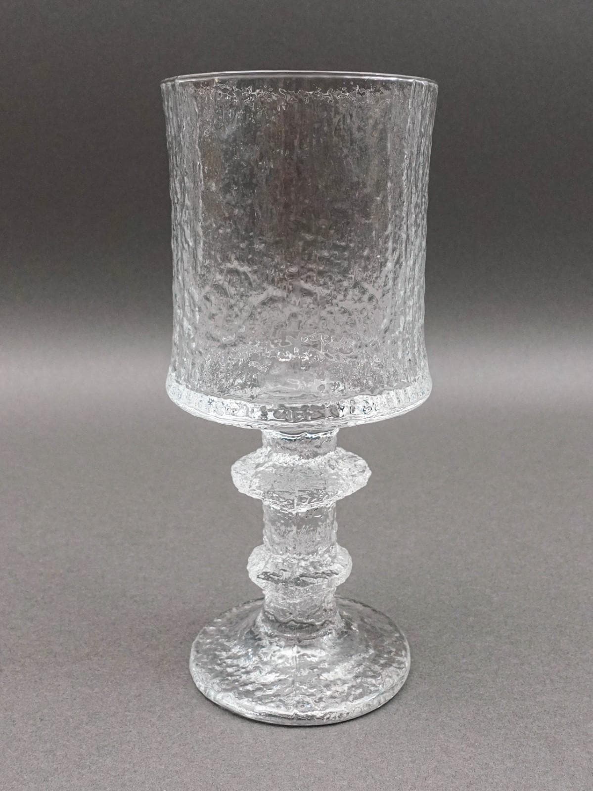 Iittala Finland Timo Sarpaneva Signed MCM Festivo Senator 2 Ring Glass Goblet