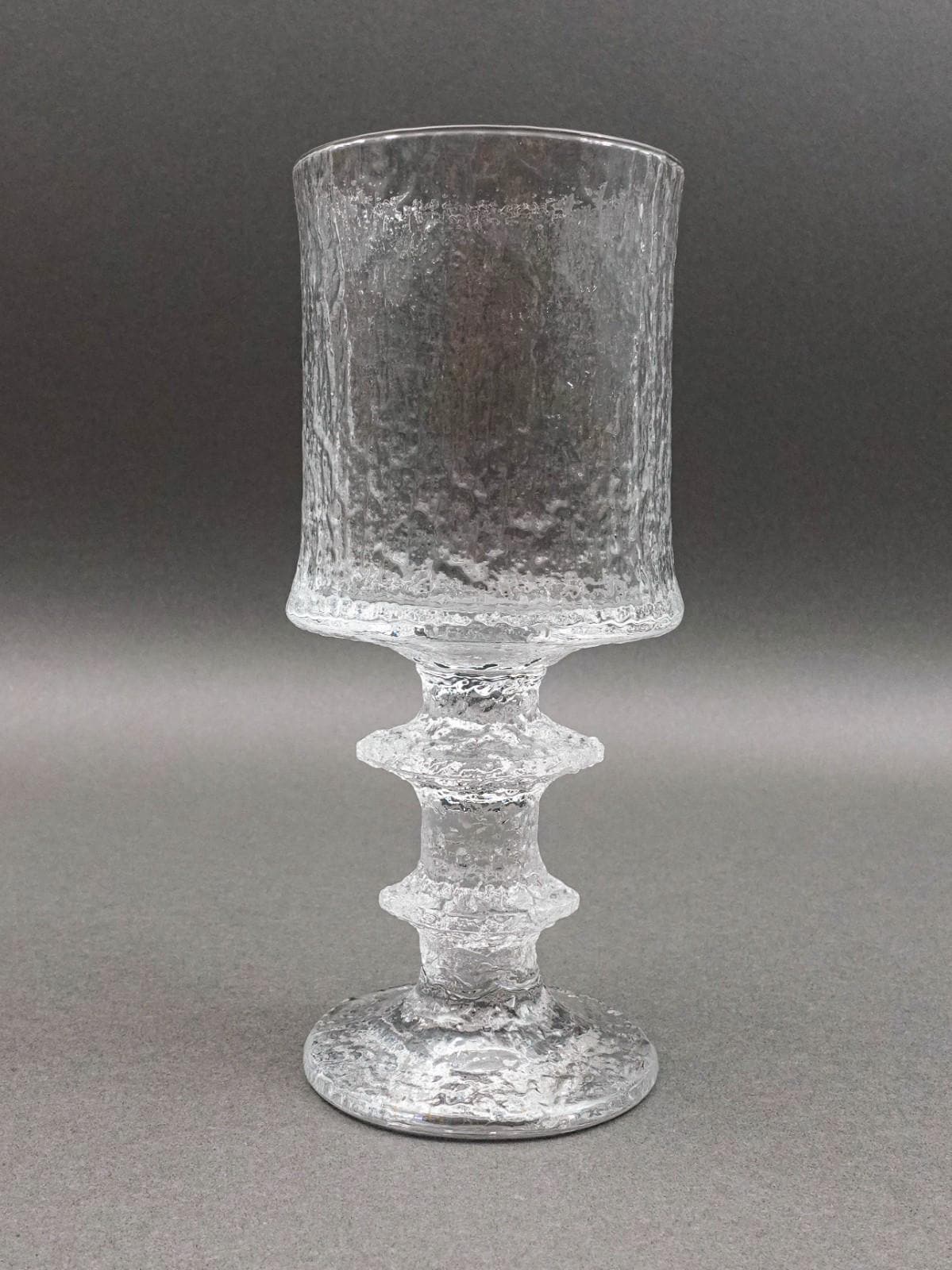 Iittala Finland Timo Sarpaneva Signed MCM Festivo Senator 2 Ring Glass Goblet