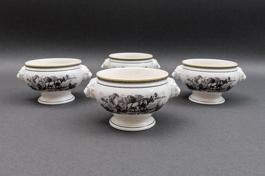 Villeroy & Boch Germany Audun Ferme Lion Head Porcelain Soup Bowl Set Of 4