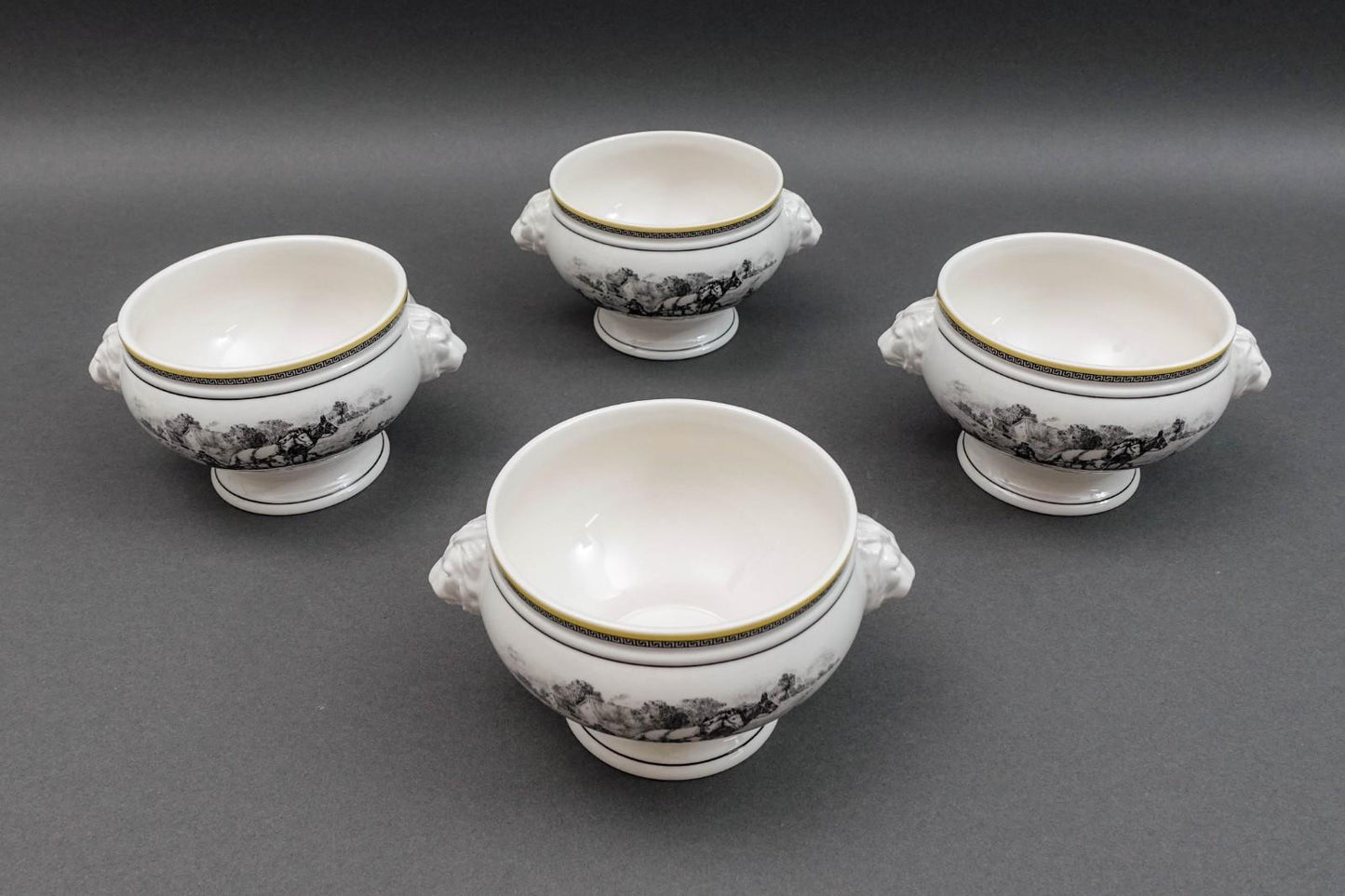 Villeroy & Boch Germany Audun Ferme Lion Head Porcelain Soup Bowl Set Of 4