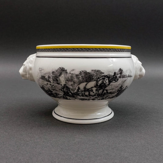 Villeroy & Boch Germany Audun Ferme Lion Head Handled Porcelain Soup Bowl