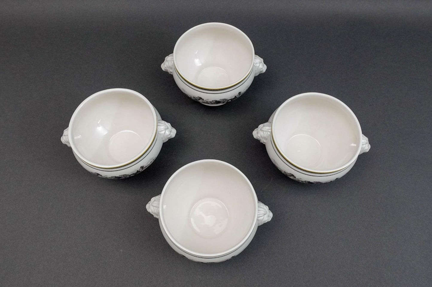 Villeroy & Boch Germany Audun Ferme Lion Head Porcelain Soup Bowl Set Of 4