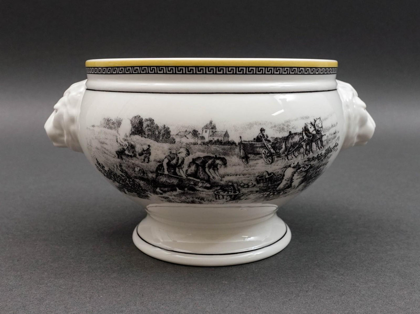 Villeroy & Boch Germany Audun Ferme Lion Head Porcelain Soup Bowl Set of 2