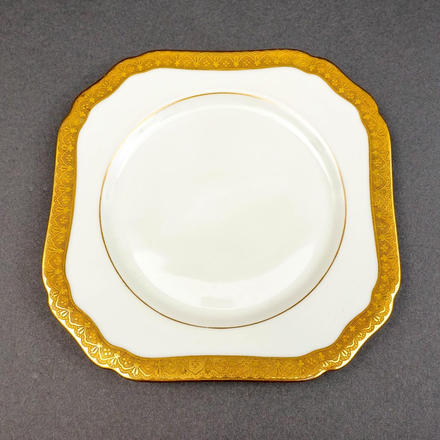 Black Knight Hohenberg Pantheon Gold Rim 7 3/4" Square Salad Plate Set Of 4