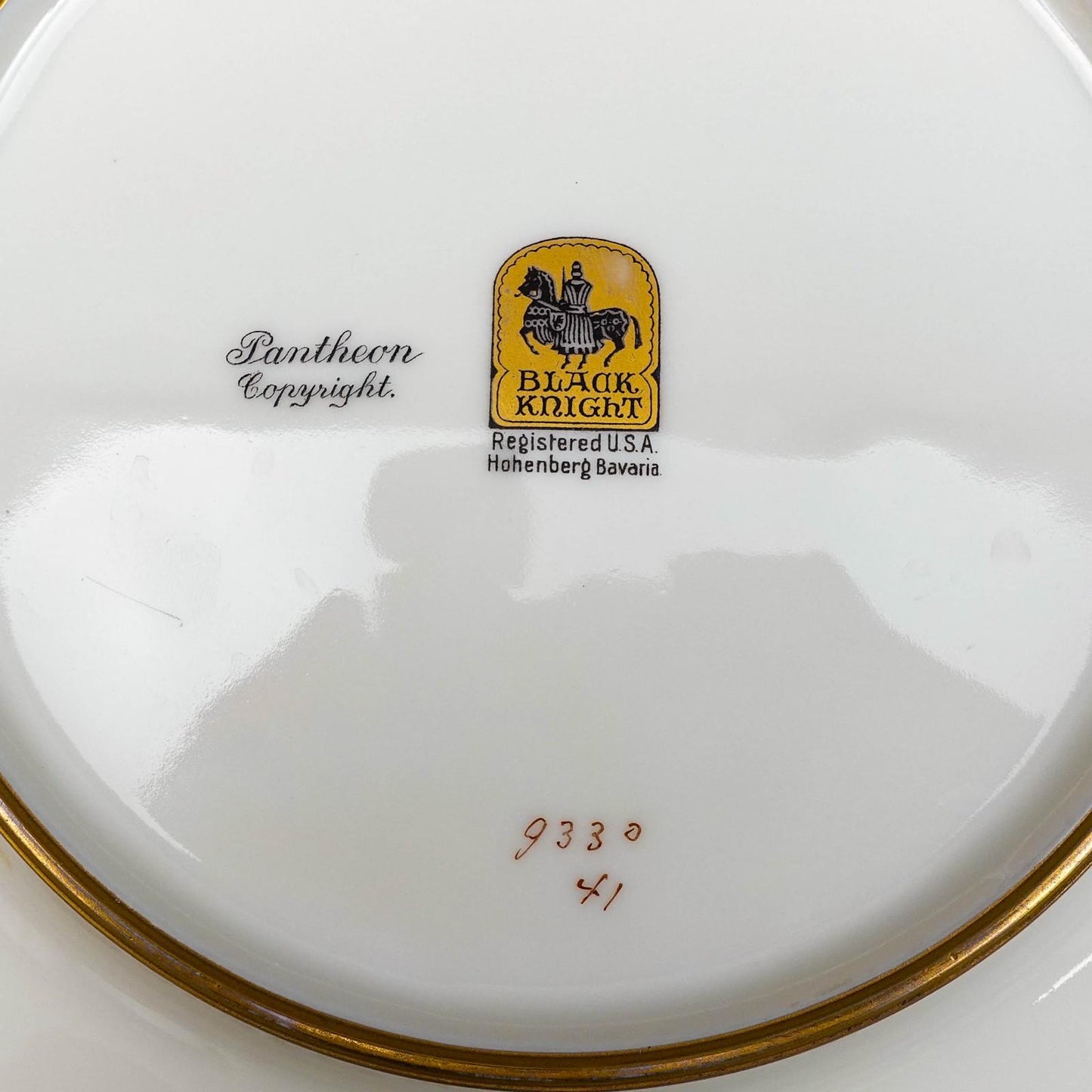 Black Knight Hohenberg Pantheon Gold Rim 7 3/4" Square Salad Plate Set Of 4