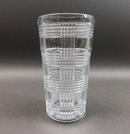 Ralph Lauren Acid Signature Glen Plaid Crystal Vase 10"
