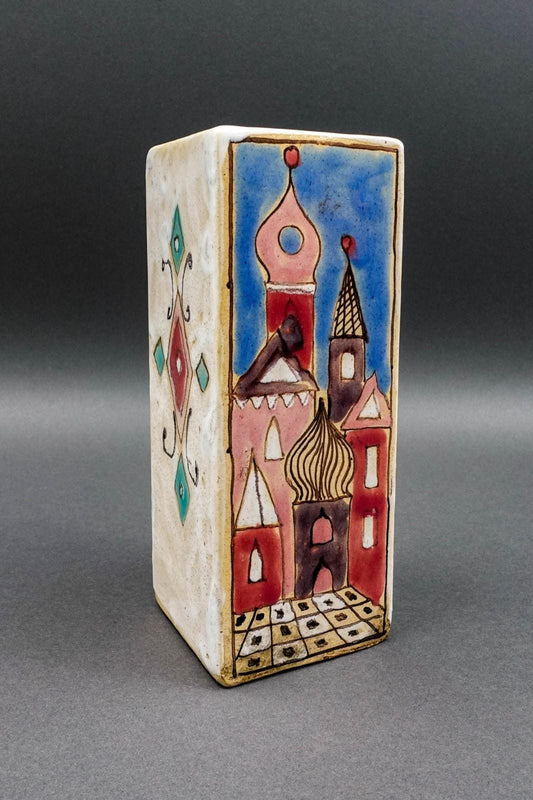 Elio Schiavon (1925-2004) Italy Vintage Mid Century Art Pottery Vase