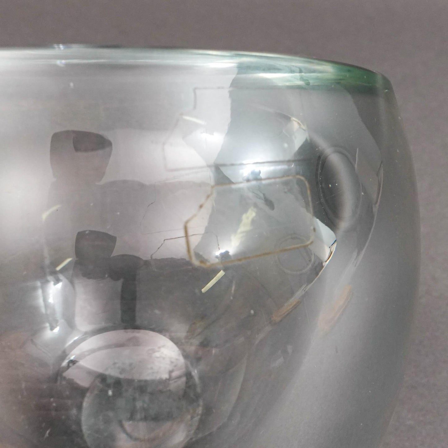 Barbini Murano For Oggetti Signed Tilted Angled Clear Art Glass Bowl Vase